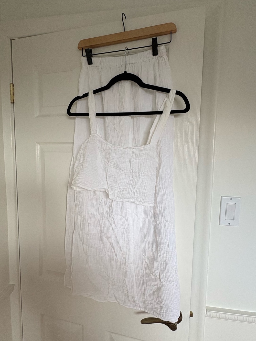 Reformation Dawn Cream Two-Piece Maxi Skirt Set with Side Slit - Picture 5 of 5